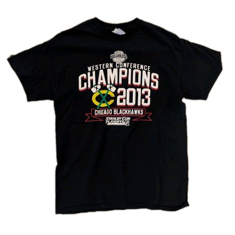Chicago Blackhawks 2013 Western Conference Champions Shirt Mens Medium NHL